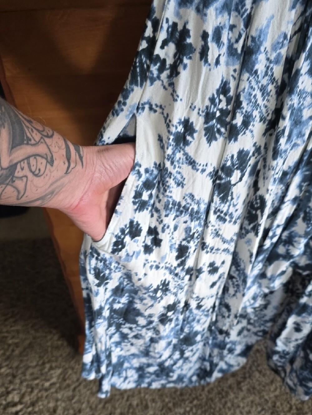 Japna Blue White Tie-Dye Harem Jumpsuit Boho Size Small - Picture 5 of 6